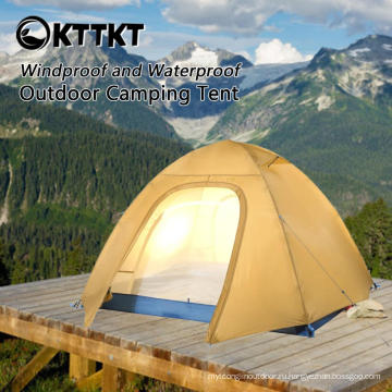 2,8 кг желтого треккингового кемпинга палатка устойчива к ветру